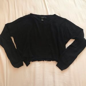 Forever 21 Black Knit Crop Sweater